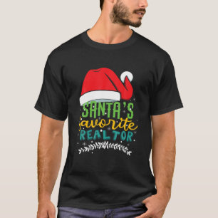 T-shirt Père Noël Favori Agent Immobilier Realtor Christm
