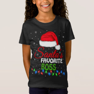 T-Shirt Père Noël Favori Boss Santa Hat Lumières Drôle Chr