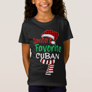 T-Shirt Père Noël Favori Cubain Noël Père Noël Rouge Plaid