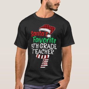 T-shirt Père Noël Favori de 5e année enseignant Xmas Père