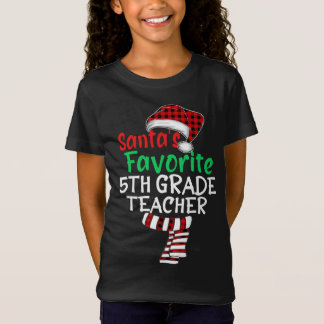 T-Shirt Père Noël Favori de 5e année enseignant Xmas Père 