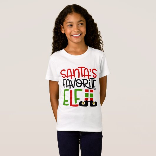 T-Shirt Père Noël Favori Elf Noël Famille de Noël Fun (Devant entier)