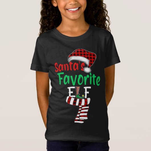 T-Shirt Père Noël Favori ELF Noël Père Noël Red Plaid Cla (Devant)