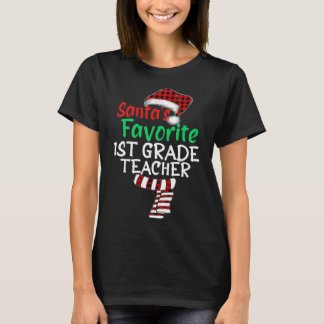 T-shirt Père Noël Favori Enseignant de 1ère année Xmas Pèr