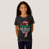 T-Shirt Père Noël Favori Enseignant de 2e année Xmas Père (Devant entier)