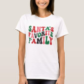T-shirt Père Noël Favori Famille Noël Super blanc (Devant)