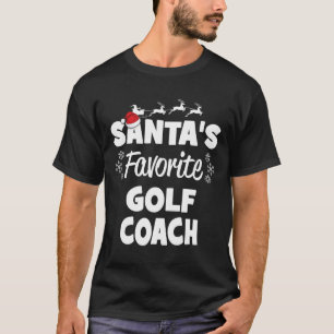 T-shirt Père Noël Favori Golf Coach Fun Christmas Matching