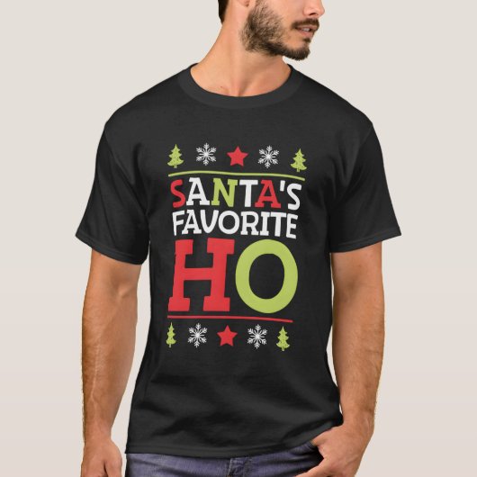 T-shirt Père Noël Favori Ho Drôle Noël Femmes Noël Noël No (Devant)