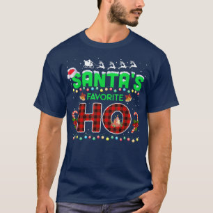 T-shirt Père Noël Favori Ho Drôle Noël Hommes Femmes Holi