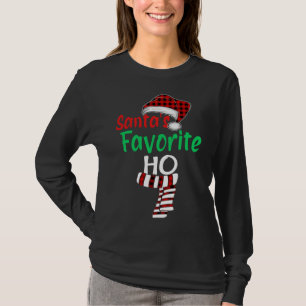 T-shirt Père Noël Favori Ho Funny Noël Père Noël Red Plai
