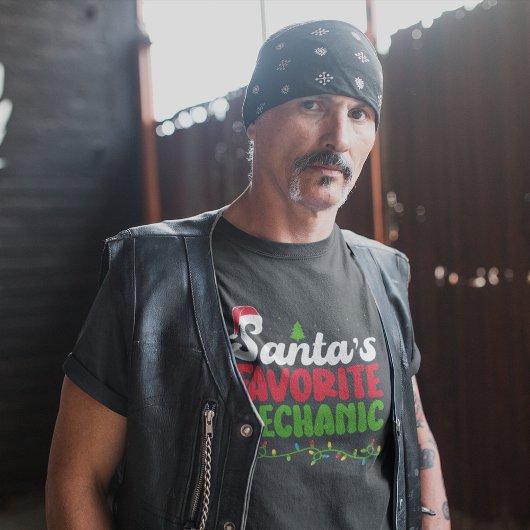 T-shirt Père Noël Favori Mécanique de Noël Thème