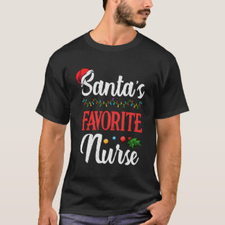 T-shirt Père Noël Favori Nurse Christmas Light Hospital Nu