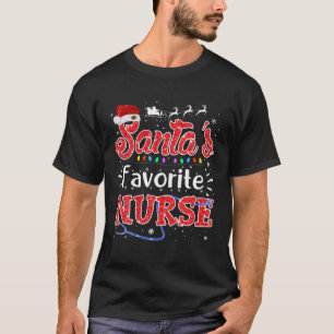 T-shirt Père Noël Favori Nurse Noël Funny Noël Lumière