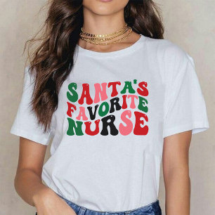 T-shirt Père Noël Favori Nurse Noël Super blanc