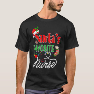 T-shirt Père Noël Favori Nurse Xmas Light Nurse Xmas Pajam