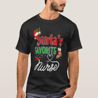 T-shirt Père Noël Favori Nurse Xmas Light Nurse Xmas Pajam