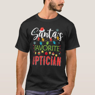 T-shirt Père Noël Favori Opticien Noël Light Santa Hat Chr