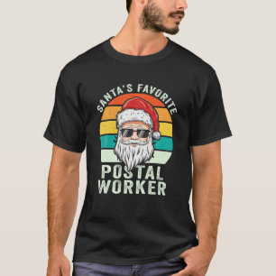 T-shirt Père Noël Favori Postal Worker Pajama De Noël