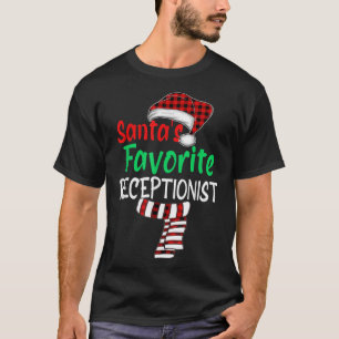 T-shirt Père Noël favori réceptionniste Noël Père Noël rou