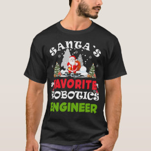 T-shirt Père Noël Favori Robotics Engineer Funny Christmas