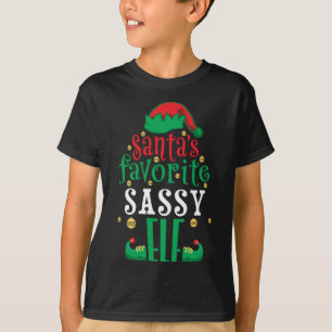 T-shirt Père Noël Favori Sassy Elf Noël Correspondance