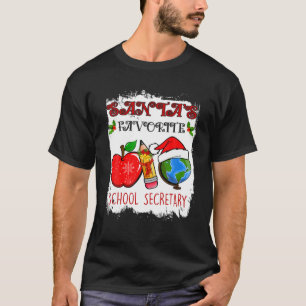 T-shirt Père Noël Favori Secrétaire de l'école Funny Noël