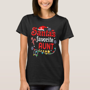 T-shirt Père Noël Favori Tante Noël Lumière Chapeau Noël