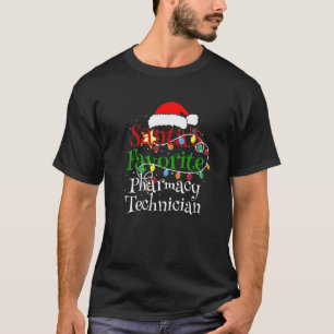 T-shirt père Noël Favori Technicien en pharmacie Christm