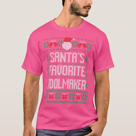 T-shirt Père Noël Favori Toolmaker Funny Knitted Noël (Devant)