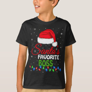 T-shirt Père Noël Favorite Boss Santa Hat Lumières. Funny 