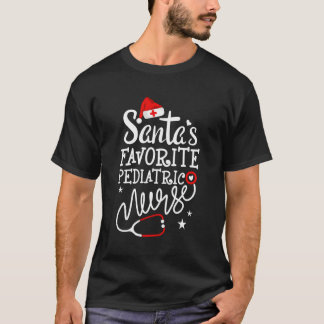 T-shirt Père Noël Favorite infirmière pédiatrique Merry Nu