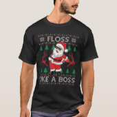 T-shirt Père Noël Floss Comme Un Patron Noël Garçons Enfan (Devant)