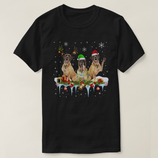 T-shirt Père Noël Français Mastiff chien magnifique renne (Design devant)