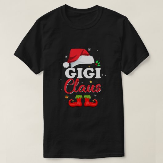 T-shirt Père Noël Gigi Claus Rapprochant les pyjamas de fa (Design devant)