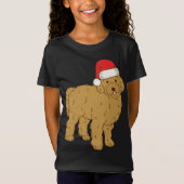 T-Shirt Père Noël Goldendoodle hiver Noël Chien Maman Vaca (Devant)