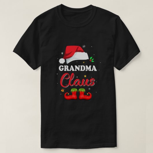 T-shirt Père Noël, grand-mère Claus, le Christ des pyjamas (Design devant)