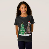 T-Shirt Père Noël Great Dane Dog Christmas Tree Light Funn (Devant entier)