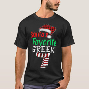 T-shirt Père Noël Grec Favori Noël Père Noël Rouge Plaid C