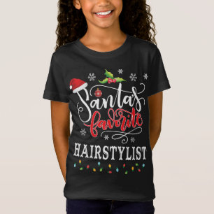 T-Shirt Père Noël Hairstyliste favori Santa Hat Noël L