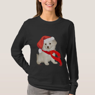 T-shirt Père Noël Helper Puppy Poodle / Bichon Mix