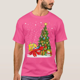 T-shirt Père Noël Hermite Crabe Xmas Arbre Éclairage Hermi