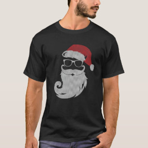 T-shirt Père Noël Hipster Avec Lunettes De Soleil Vilain