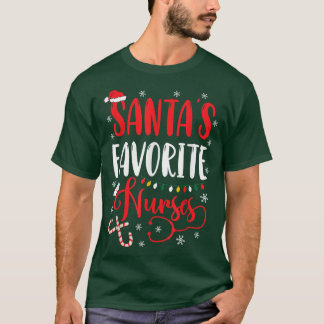 T-shirt Père Noël Infirmière Favorite Lumières Noël Chapea