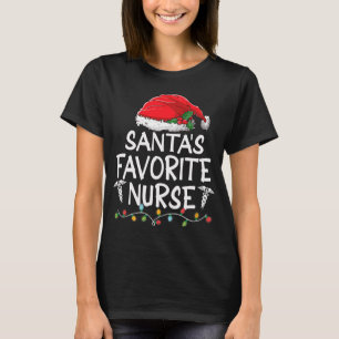 T-shirt Père Noël Infirmière préférée Noël Arbre du Père N