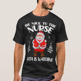 T-shirt Père Noël Infirmière Stethoscope Chirstmas Nursin 