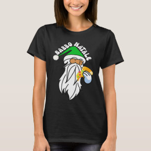 T-shirt Père Noël italien Santa Claus mangeant une pizza