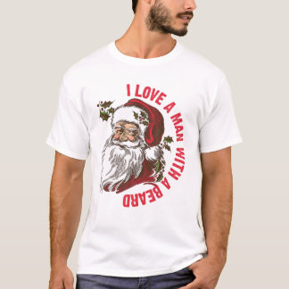 T-shirt Père Noël j'aime un homme avec une barbe