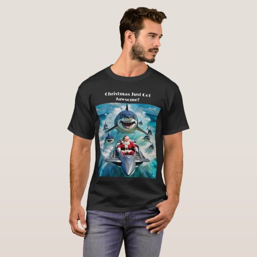 T-shirt Père Noël Jaws (Devant entier)