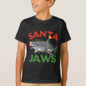 T-shirt Père Noël Jaws Sharkmas Noël illuminent Charkmas N (Devant)