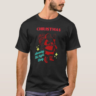 T-shirt Père Noël Je Livre Toute La Nuit Vive Plaisanterie